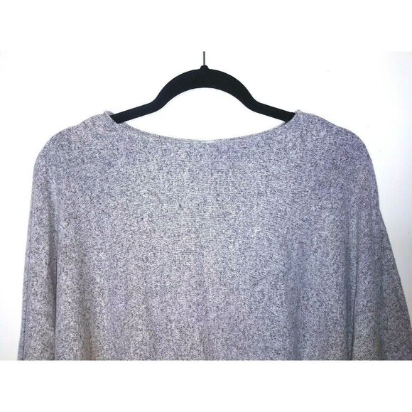 H&M Boxy Knit Top angel sleeves Sz M Gray textured soft boat neck long sleeves - Picture 6 of 9
